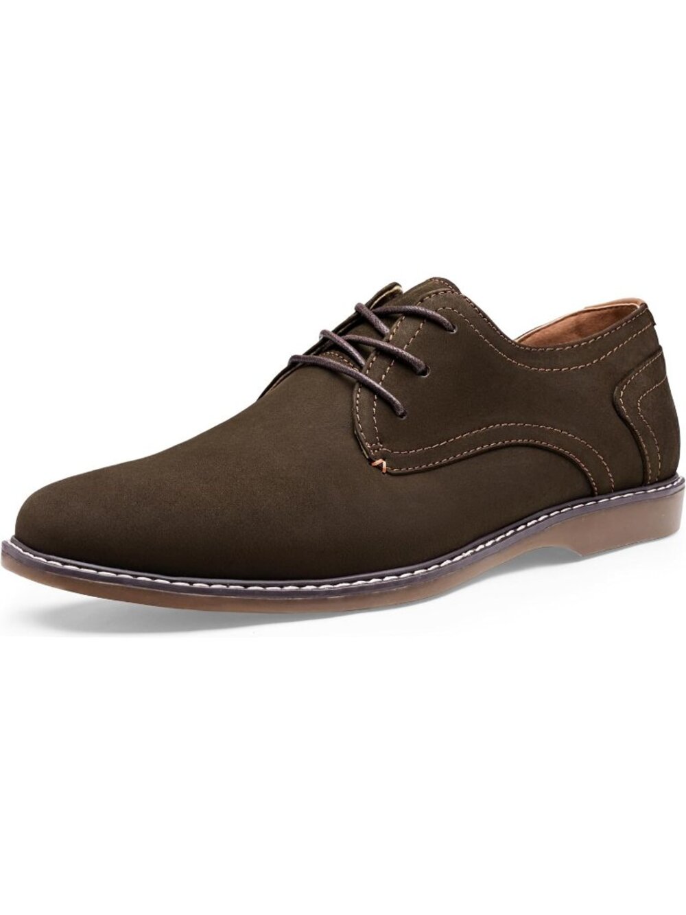 Men's Dark Brown Leather Breathable Upper Lace Up Retro Classic Oxford Shoes